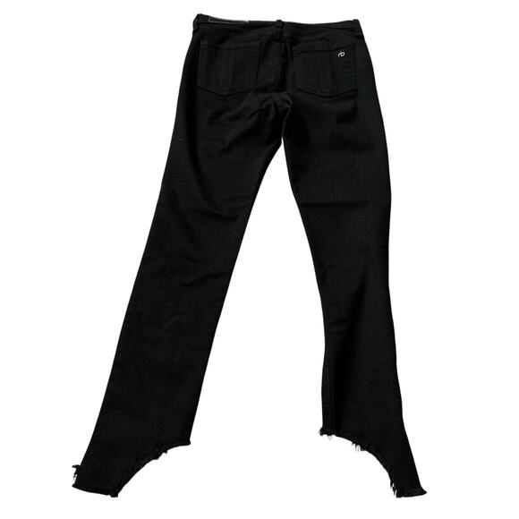 RAG & BONE 10 Inch Capri Black Hampton Jeans Cropped Raw Edge Women's Size 27 - Picture 3 of 10